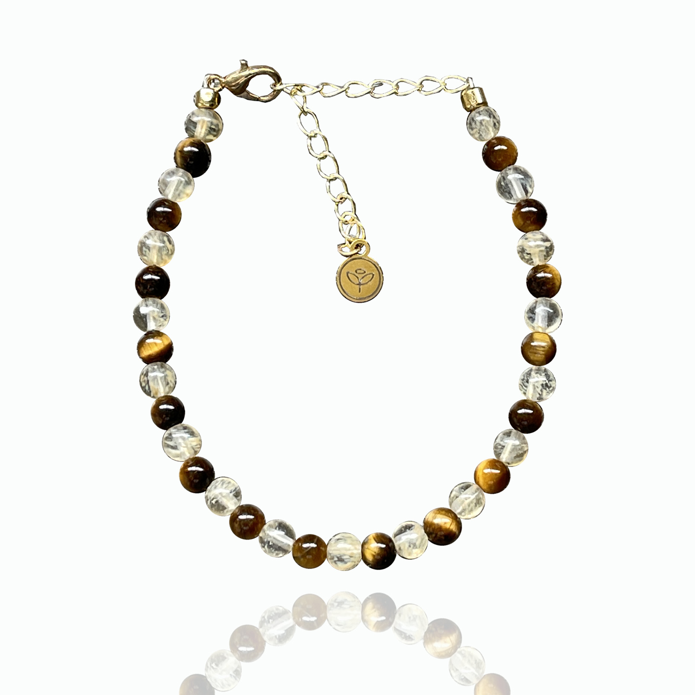 Pulseira Feminina Abundância- Olho de Tigre e Citrino