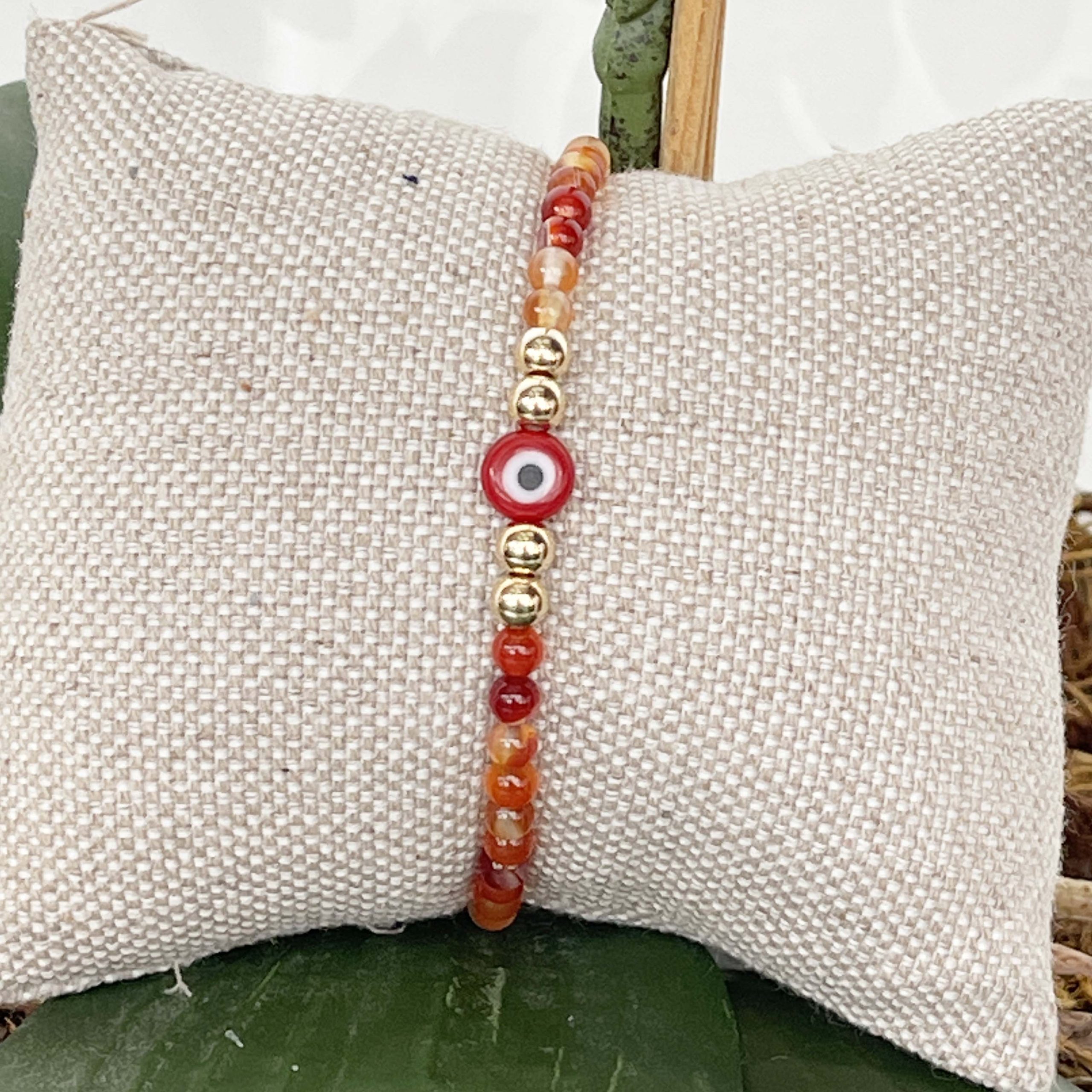 Pulseira Olho Grego - Ágata de Fogo - Imagem 3