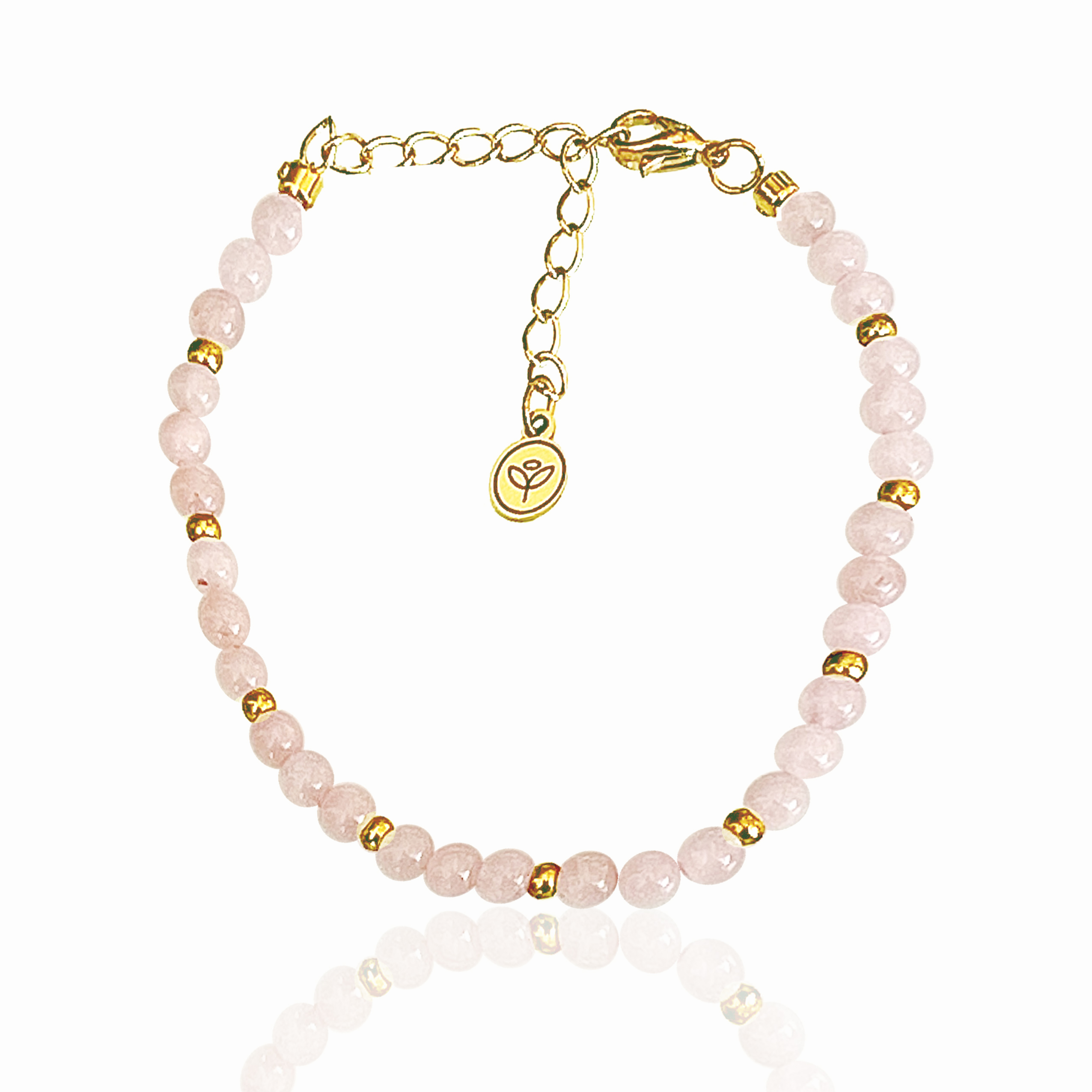Pulseira Deluxe Feminina Quartzo Rosa