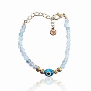 Pulseira Olho Grego - Água Marinha
