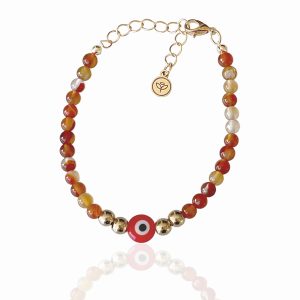 Pulseira Olho Grego - Ágata de Fogo