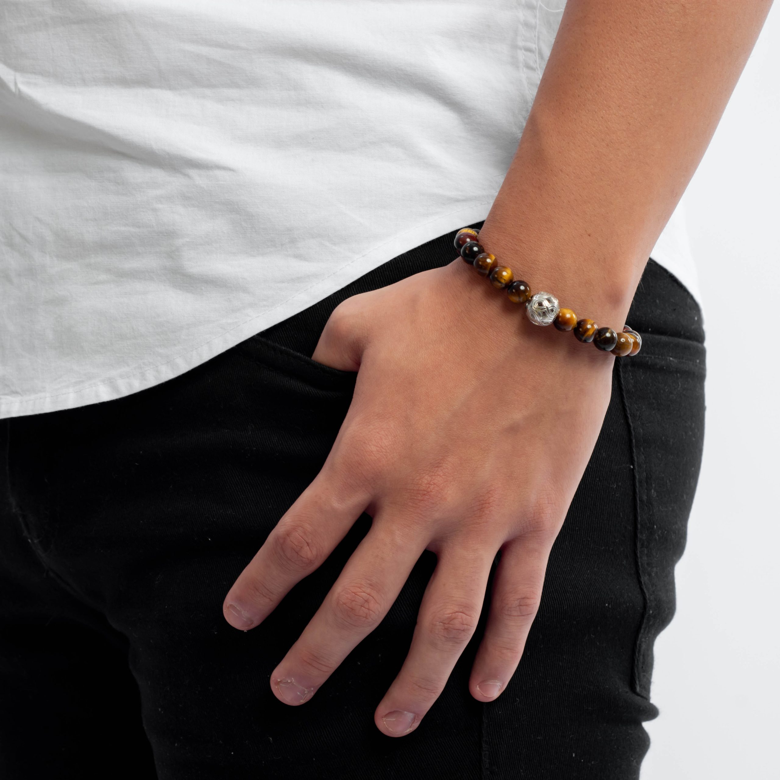 Pulseira Masculina Prosperidade - Olho de Tigre - Imagem 4